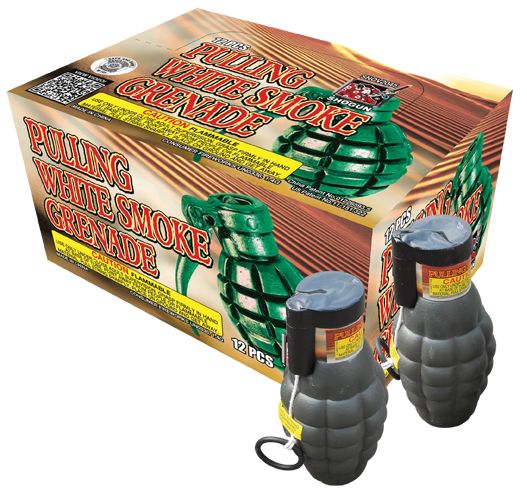 PULLING WHITE SMOKE GRENADE